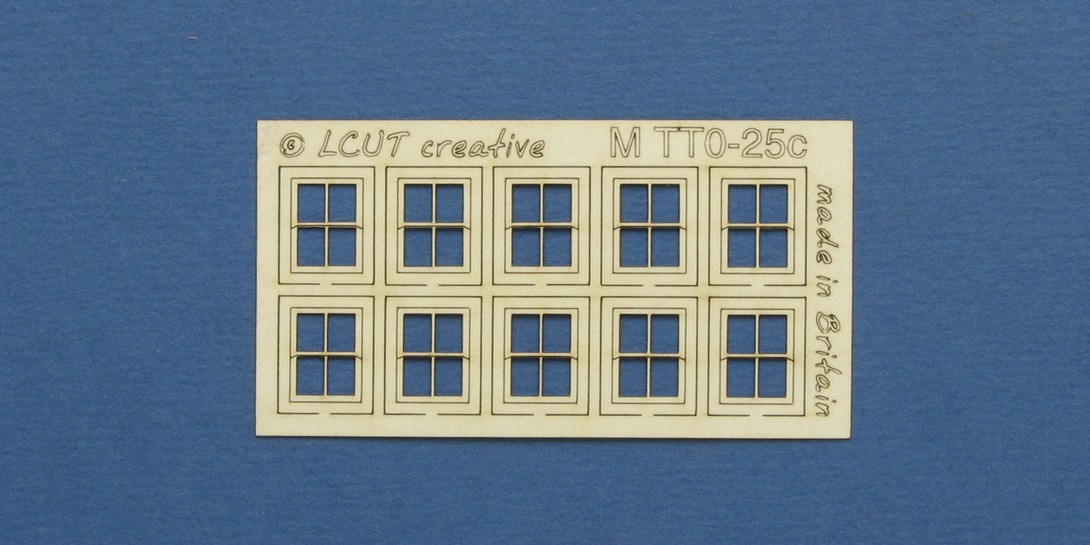 M TT0-25c TT:120 kit of 10 windows with sash - type 1 Kit of 10 windows with sash. Made from 0.35mm paper.
